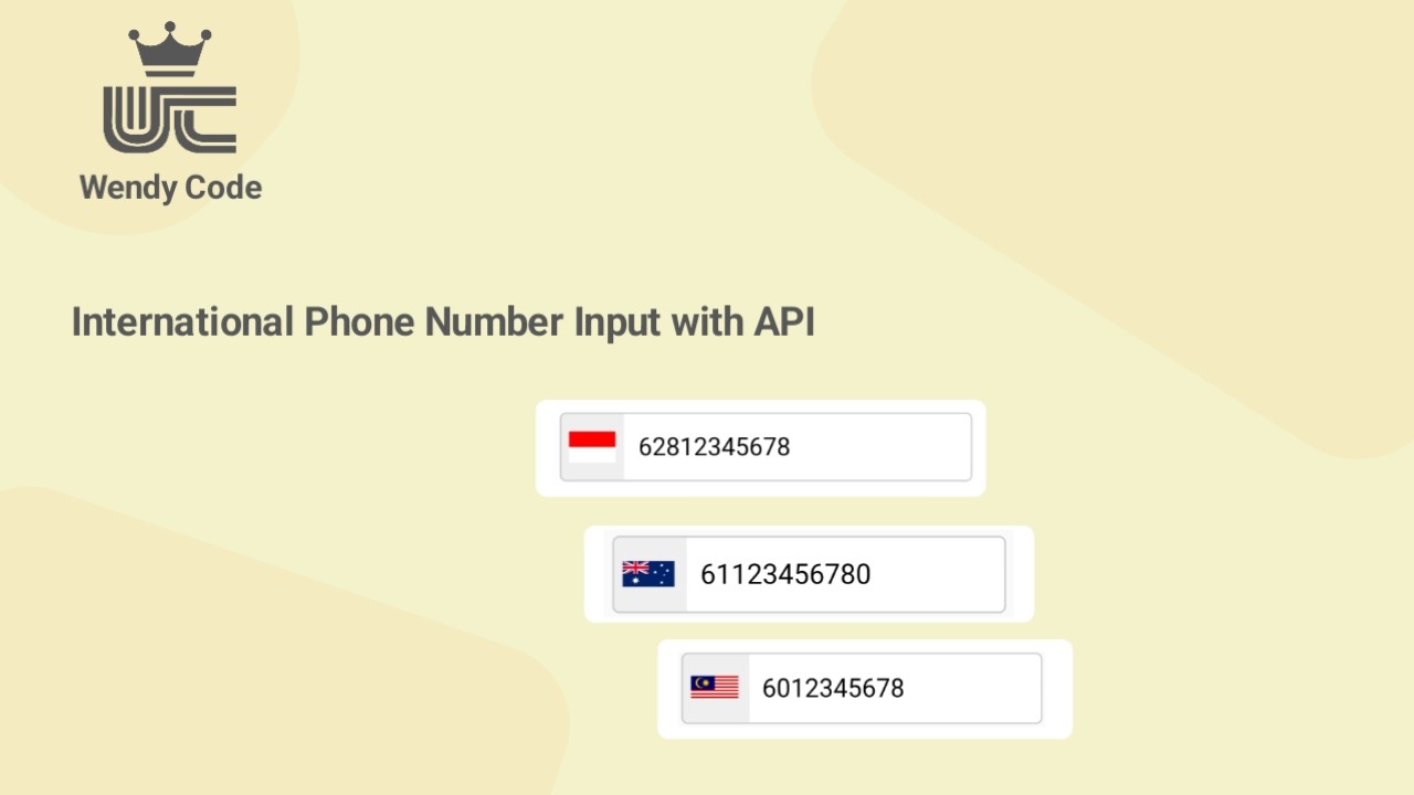 input nomor telepon internasional dengan api