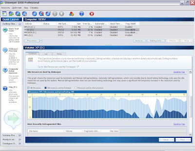 Diskeeper 2008 Professional Main Window