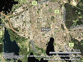 Växjö, vista desde satélite