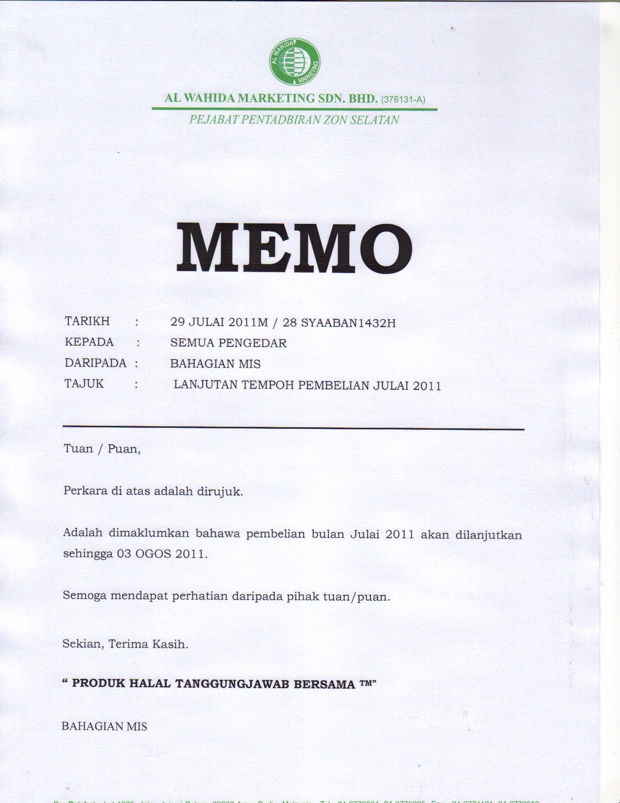 Surat Rasmi Untuk Cuti Kecemasan - Surat Rasmi L