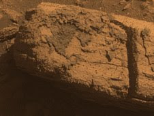 This image from the panoramic camera on NASA's Mars Exploration Rover Opportunity shows a rock called 