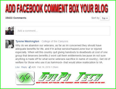 ADD FACEBOOK COMMENT BOX YOUR BLOG