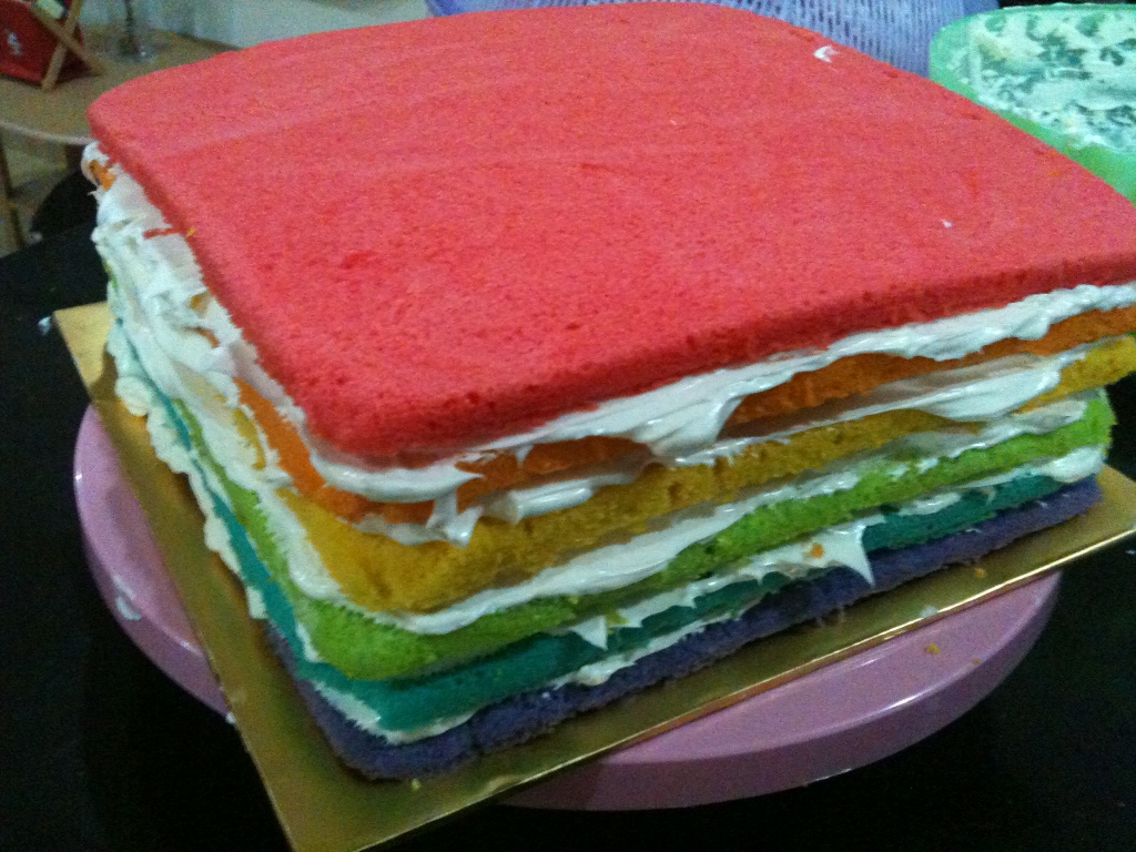 Dari Dapur Miza: Resepi Kek Pelangi Dengan Cream Cheese 