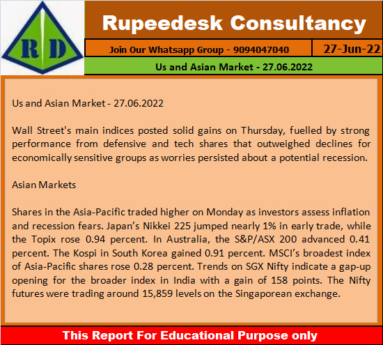 Us and Asian Market - 27.06.2022