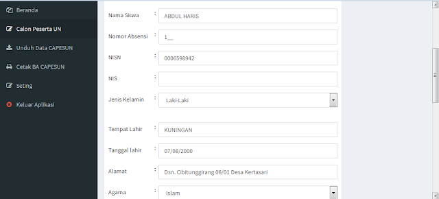 Perbaikan Data (Verifikasi & Validasi) Calon Peserta UN Madrasah Tahun 2016 Online di Emis Verval UN