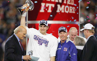 Eli Manning tightly grips the Lombardi trophy, but no one can ever take it away from him