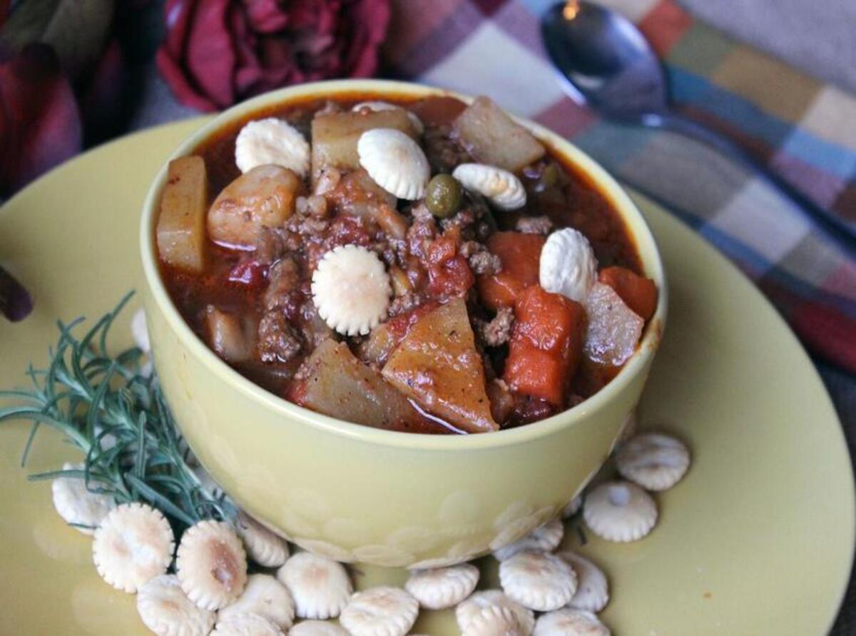 Hearty Hamburger Soup For the Crock Pot