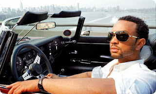 John Legend in Car