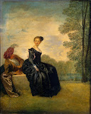 La Boudeuse (The Capricious Girl) by Antoine Watteau - Genre Paintings from Hermitage Museum