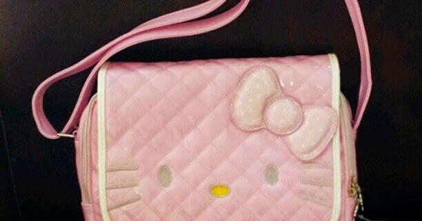  Tas  Selempang  Hello Kitty Murah Grosir Ecer Pink List Putih