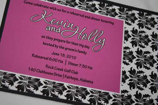 Pocket Wedding Invitation Rehearsal Dinner Invitation Map Response 