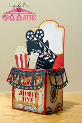 3d card with movie theme