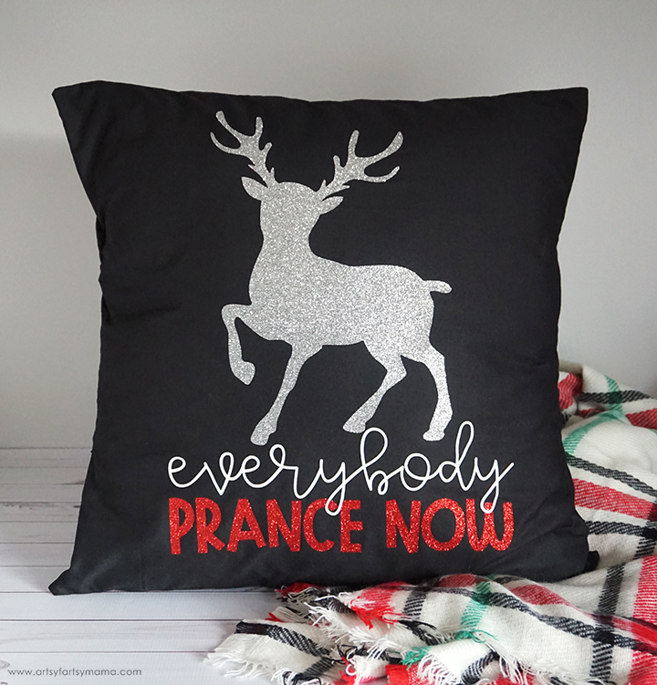 DIY Reindeer Prance Pillow with Free Cut File