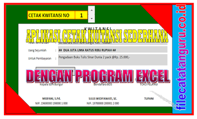 Aplikasi Excel  cetak format kuitansi 3 warna yang keren - The Gaptek ku