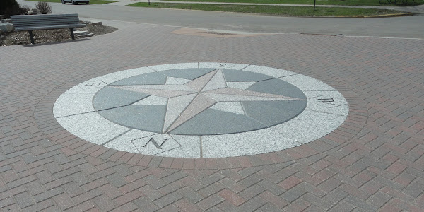 mosaic compass rose, outdoors