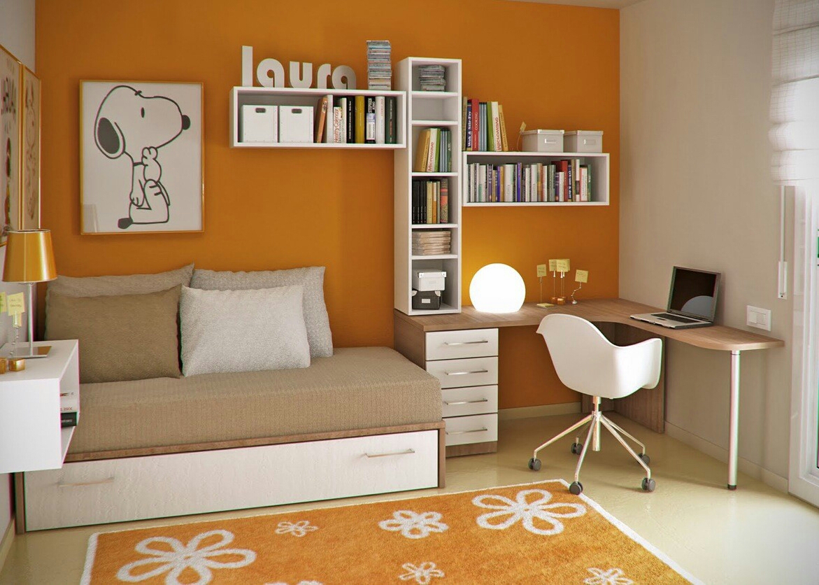 Orange Teen Bedroom