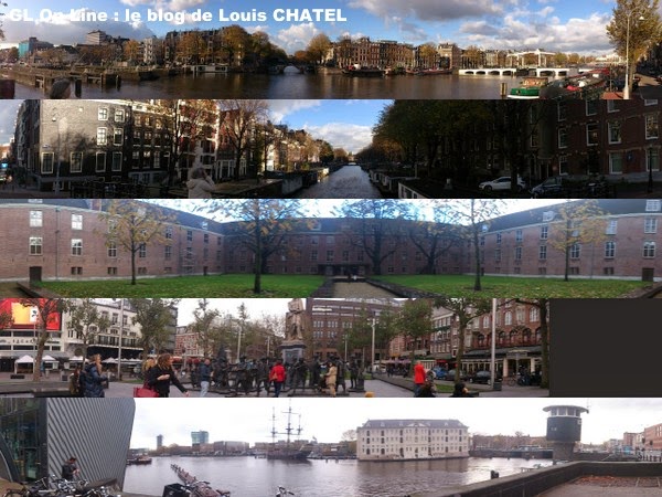 Mosaïque avec des photos panoramiques d"Amsterdam novembre 2013 par Louis CHATEL