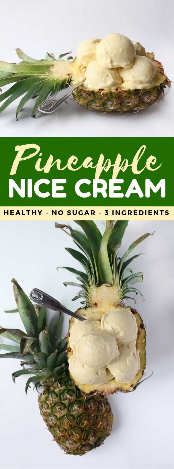 Healthy Pineapple Banana Icecream – Veganes Bananen Ananas Eis #desserts #summer