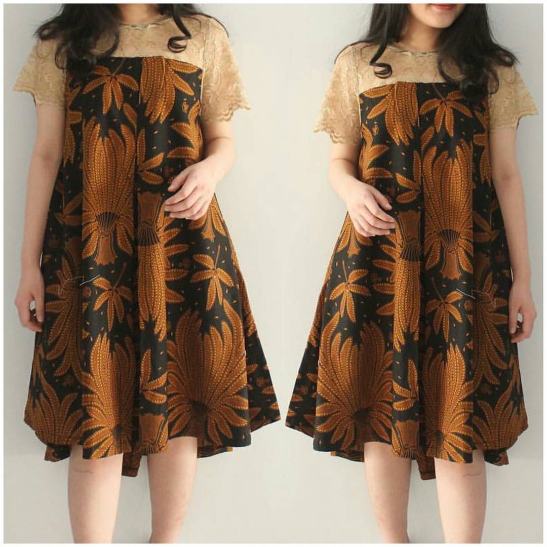 Contoh Desain Baju Dress  Batik 1001desainer