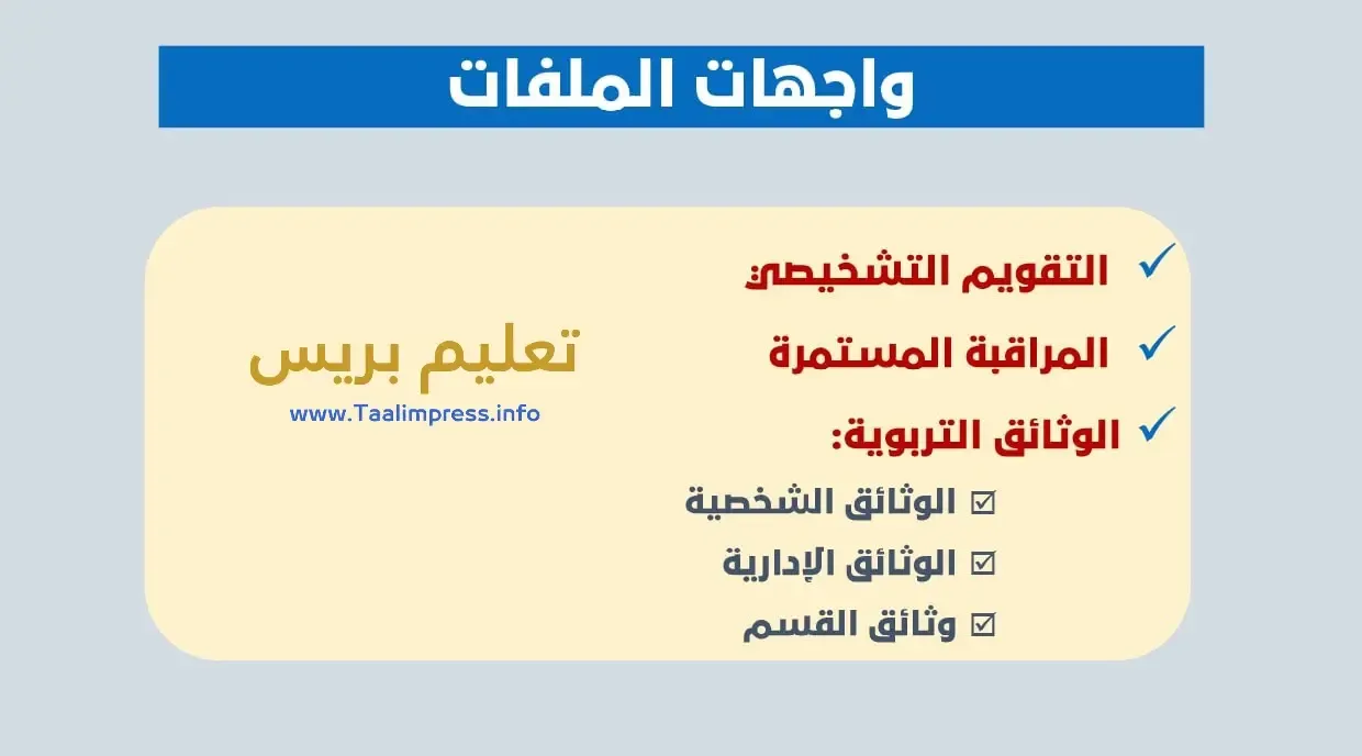 واجهات الملفات التي يحتاجها الأستاذ باللغة العربية PDF