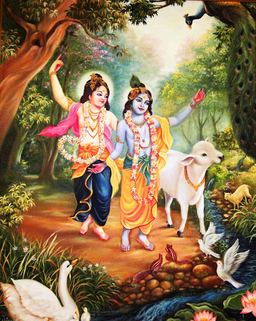 Krishna and Balarama in Goloka Vrindavana