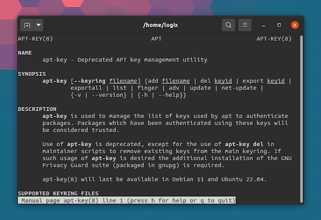 apt-key deprecated man page