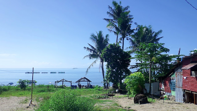 a view of some beach huts and San Pedro Bay in Brgy. Bacubac, Basey Samar