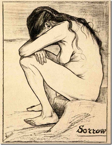 1882  Vincent Van Gogh   Sorrow  Lithograph  38.5x29 cm  Amsterdam, Van Gogh Museum