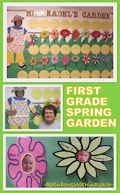 photo of: Spring Garden First Grade Bulletin Board, End of Year Writing within Bulletin Board