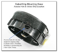 SaberStrip Mounting Base - Access Hole Size & Location, Velcro Strip Location