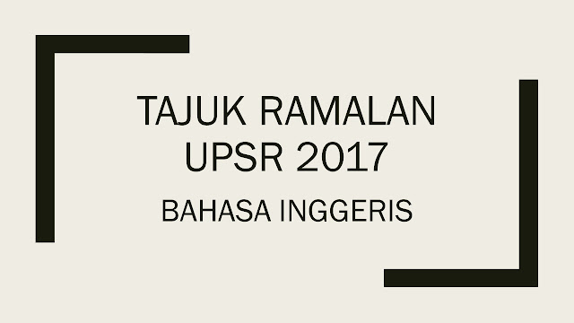 Kertas Soalan Upsr 2019 Bahasa Melayu - Selangor v