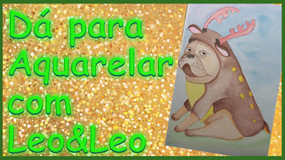 capa video youtube Linha do Desenho de um pug fantasiado de Rena