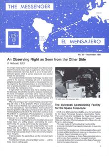 The Messenger 25 - June 1981 | ISSN 0722-6691 | TRUE PDF | Trimestrale | Fisica | Scienza | Astronomia
The Messenger is a quarterly journal presenting ESO's activities to the public.
