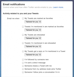 twitter email notification