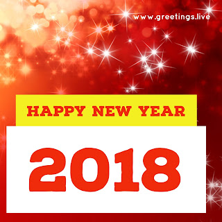 Red yellow star shine Sparkling New Year2018