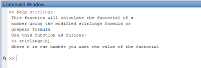 factorial of a number using stirlings approximation using Matlab