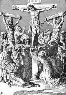 coloring page(black and white picture) of Jesus Christ Crucifixion on Cross download free Christian cross cliparts(clip arts) and Jesus images