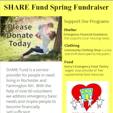 Share Fund, Operating Gerry's Emergency Food Pantry, Announces Annual Spring Fundraiser to Raise Funds and Awareness