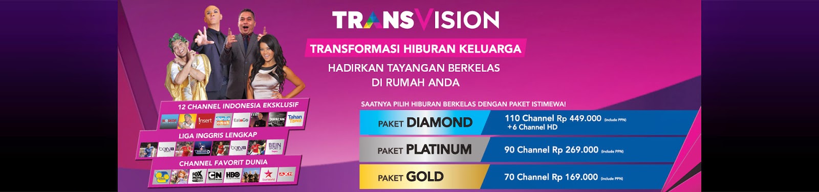 Paket dan Channel Transvision Terbaru