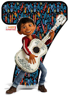 Abecedario Inspirado en la Película Coco de Disney, con Números. Alphabet Inspired in the Disney Movie Coco, with Numbers.