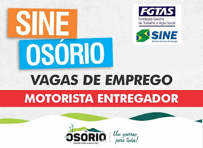 Sine de Osório anuncia Seleção para Motorista