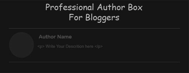  Author Below Posts for blogger