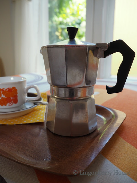 lingonberryhouse, kirpputori, flea market finding, moka pot, mutteripannu