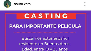 ARGENTINA: Para IMPORTANTE PELÍCULA se busca ACTOR ESPAÑOL resiente en BS AS