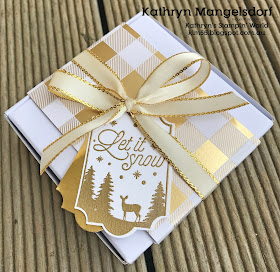 Stampin' Up! Merry Little Labels & Everyday Label Punch, Mini Pizza Box, Christmas Gifts & Packaging designed by Kathryn Mangelsdorf