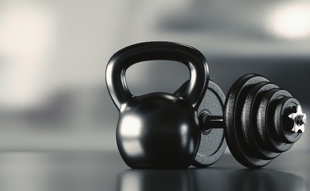 Dumbbell and kettlebell 