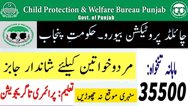 Child Protection & Welfare Bureau Lahore Latest Jobs 2024