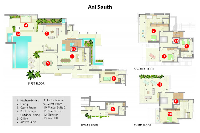South villa floor plans