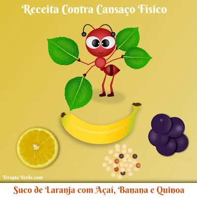 Receita Contra Cansaço Físico: Suco de Laranja com Açaí, Banana e Quinoa