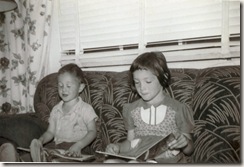 1954 Stephen and Nikki are reading, El Paso, Texas